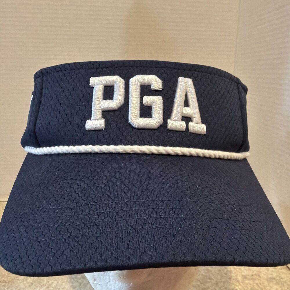 PGA Junior League Rope Visor Adjustable Navy White NWT